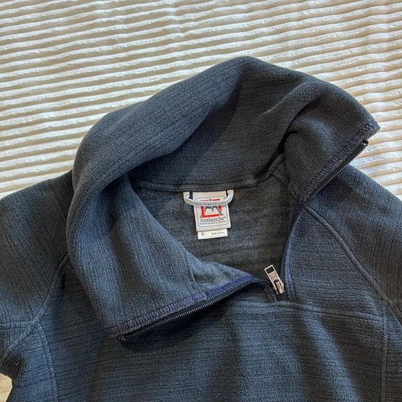 Avalanche Fleece Gray Purple Asymmetrical Funnel Neck Button Sweatshirt Small - Picture 12 of 14